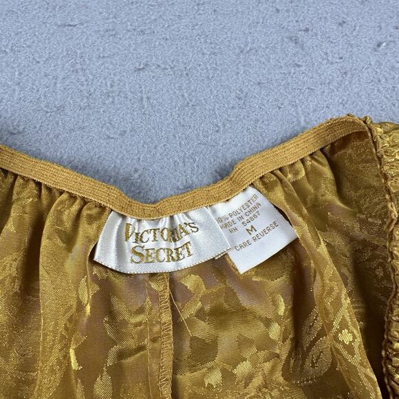 Vintage Victoria’s Secret Gold Jacquard Flutter Floral Satin Panties Shorts M‎ - Picture 9 of 16